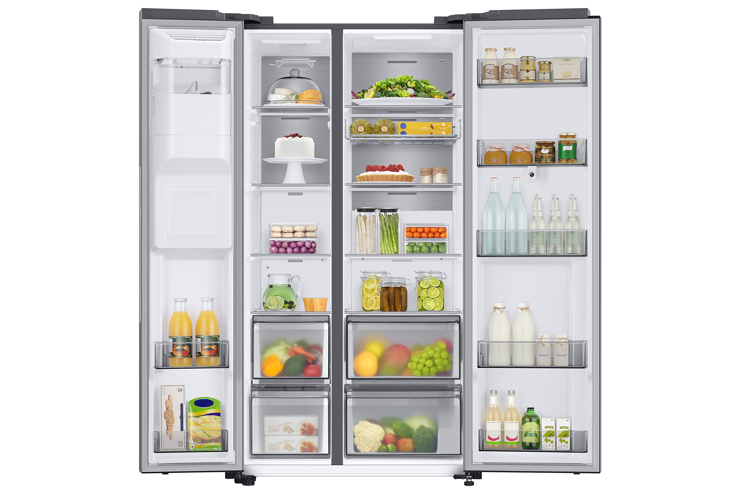 Samsung Frigorifero Side By Side con Family hub™ RS6HA8891SL/EF, Libera installazione, Dispenser dell'acqua, Twin Cooling Plus™, Wifi, 614L, 91l x 178h x 72p cm