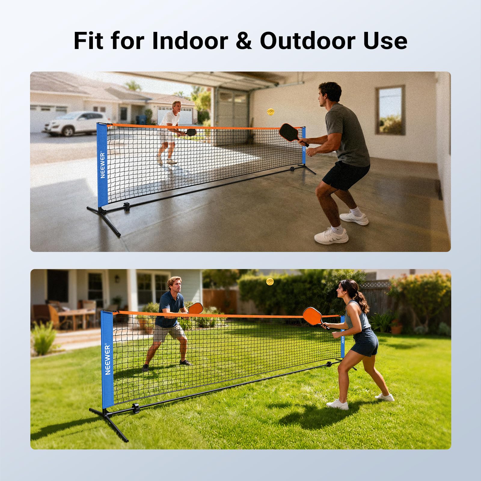 NEEWER Filet Pickleball Portable 3,6 M – Montage Sans Outil, Sac De Transport Inclus, Pour Intérieur/extérieur