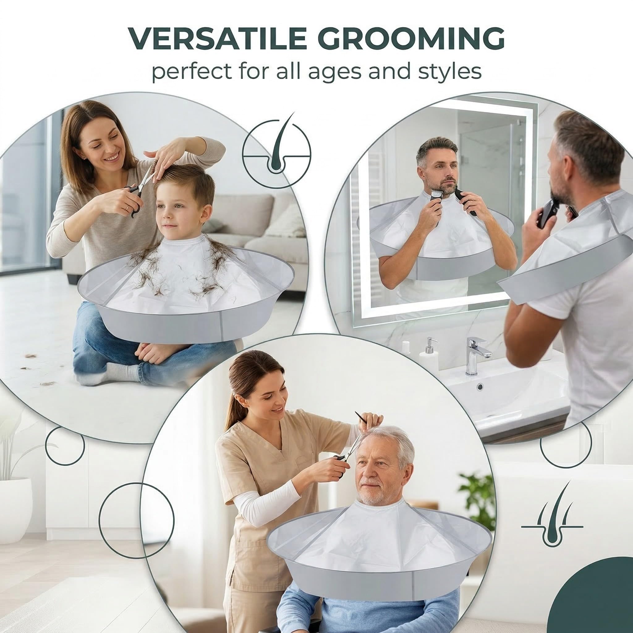 1 Stück Frisierumhang, Frisierumhang Erwachsene, Friseur Umhang, Haarschneideumhang mit Auffang, Wasserdicht, Faltbar, Für Haarschnitt, Colorierung, Styling und Bartpflege