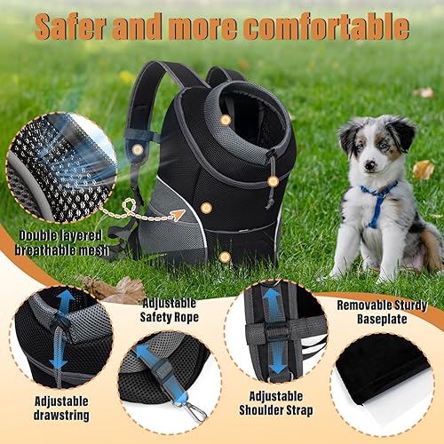 Miniatura 3 de YUDODO Mochila transportadora delantera para perros, ajustable y transpirable, transportadora para mascotas para perros pequeños, mochila ventilada