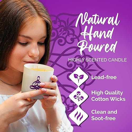 Miniatura 4 de Vela grande de vainilla y lavanda, velas perfumadas para el hogar, vela grande de 3 mechas de aromaterapia vertida a mano para 50 horas de tiempo de