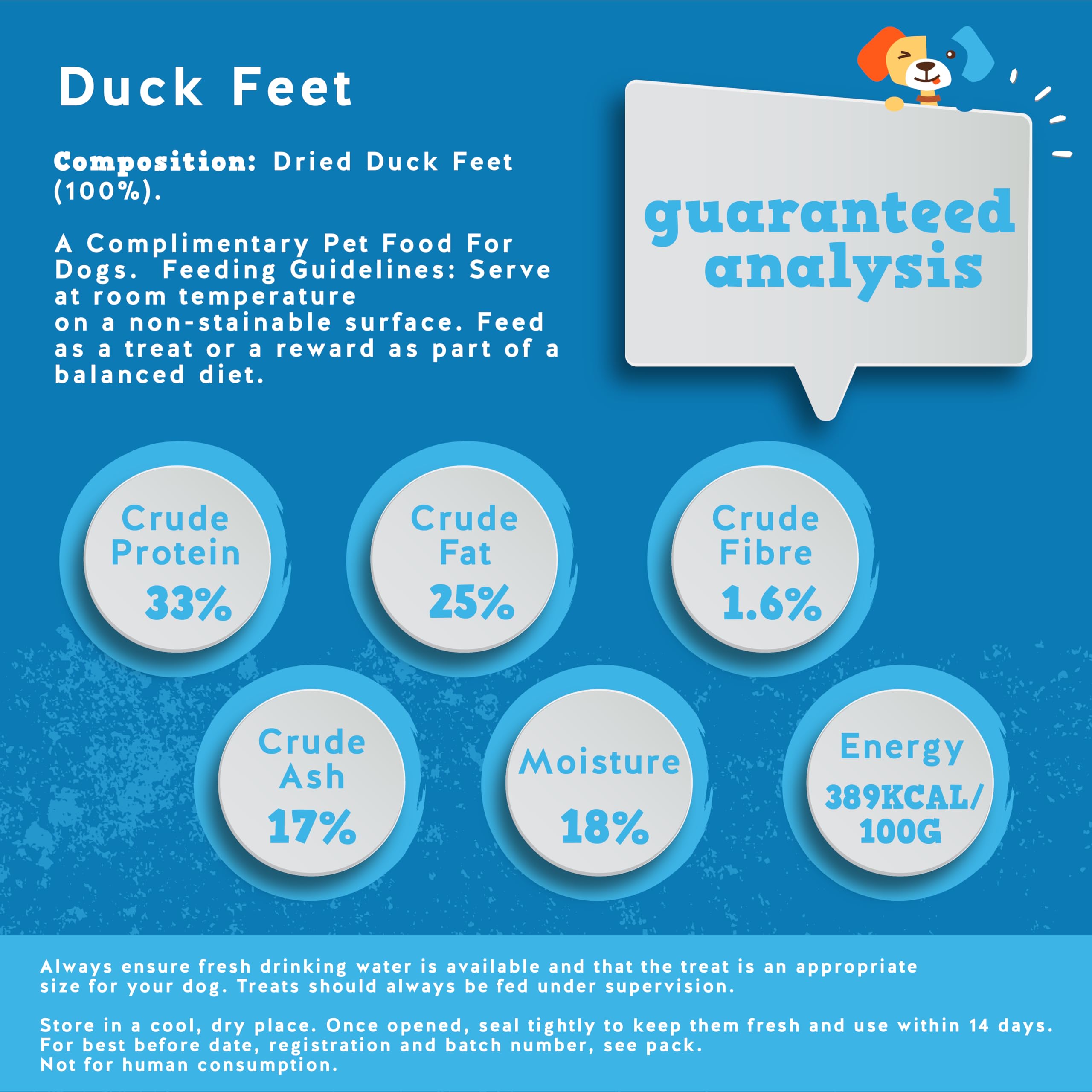 Jack&Pup Duck Feet for Dogs (1kg), Single Ingredient, Air Dried Duck Treats for Dogs Big and Small, High in Protein - Image 3