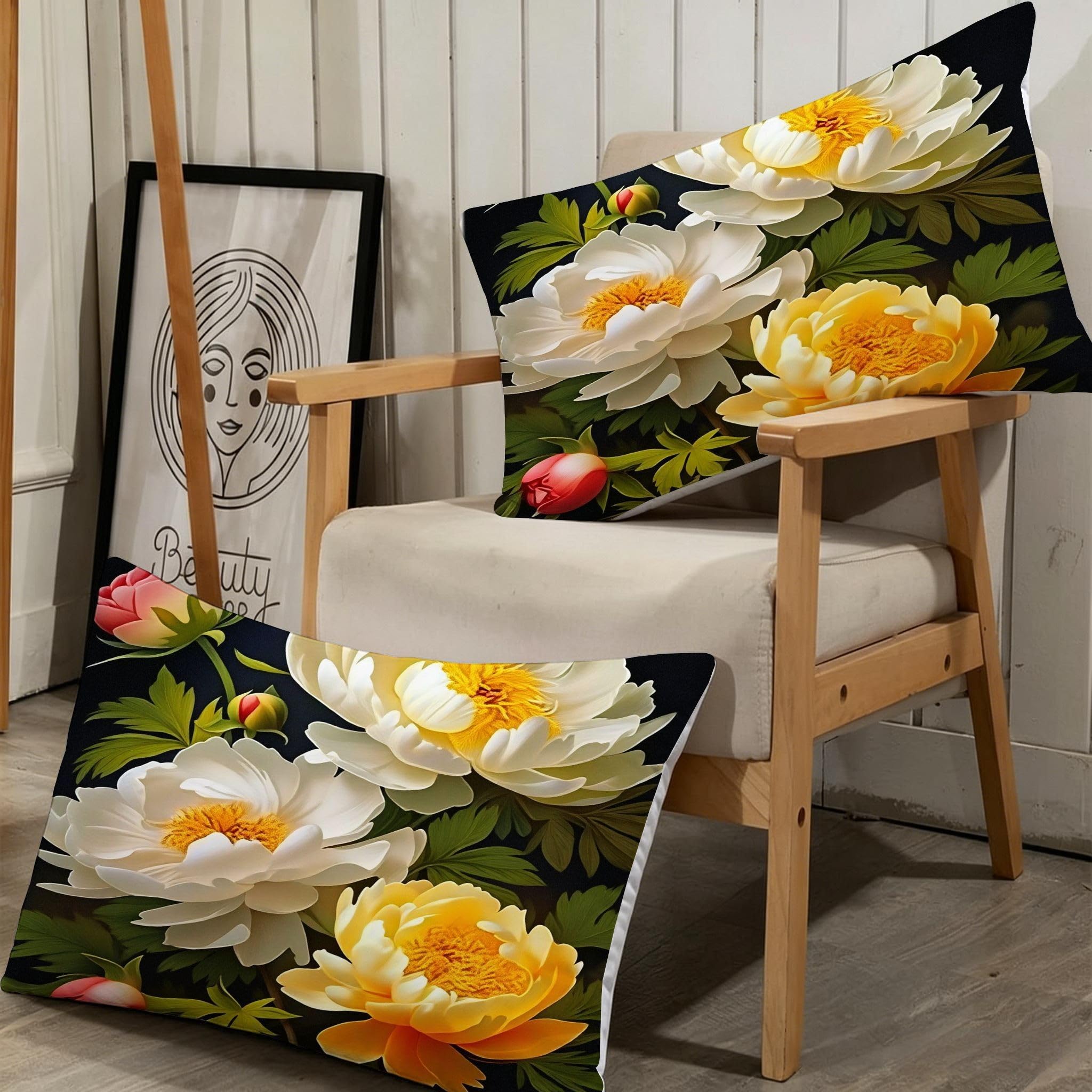 Copripiumino Matrimoniale Peonia Bianca 260x240, ZW894 | Traspiranti Durevoli Microfibra, per Tutta la Famiglia, Matrimoniale, per Tutte le Stagioni, con 2 Federe 50x80 cm