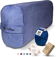 Tumaz Yoga Bolster Set: Firm Rectangular Bolster Pillow for Restorative Yin Yoga, Meditation with 8ft Strap, Machine Washable Cover & Handle