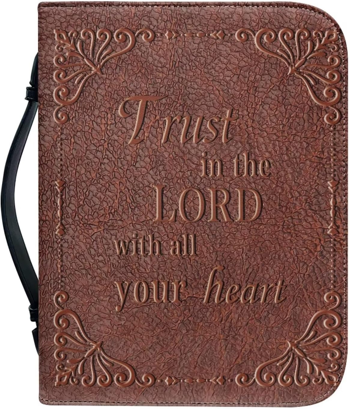 Vintage Cow Print Leather Bible Cover Bible Cover Cases for Church Studying Pouch Bible Tabs Carrier Pen Holder Multi Pocket Bible Bag M-2XL