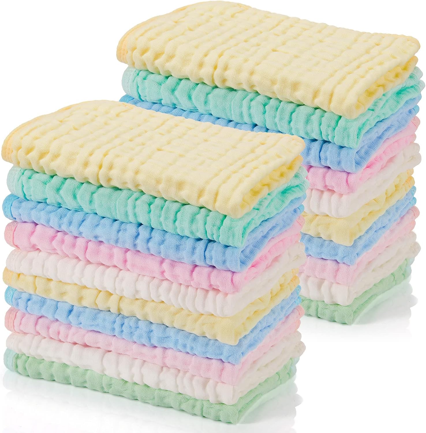 10 Pieces 20 x 10 Inch Muslin Burp Cloths Baby Muslin Washcloths Burping Cloth Diapers Bibs for Newborn Absorbent Baby Wipes for Boys Girls Baby Registry As Shower : Baby