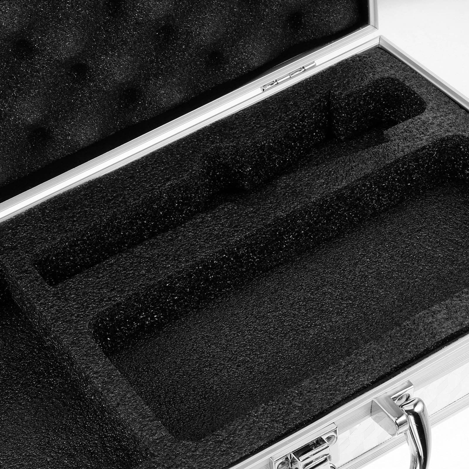 Valigia in Lega di Alluminio Argento per Microfoni Wireless Inserti in Spugna, Resistente e Portatile, per Cantanti in Ambienti Outdoor