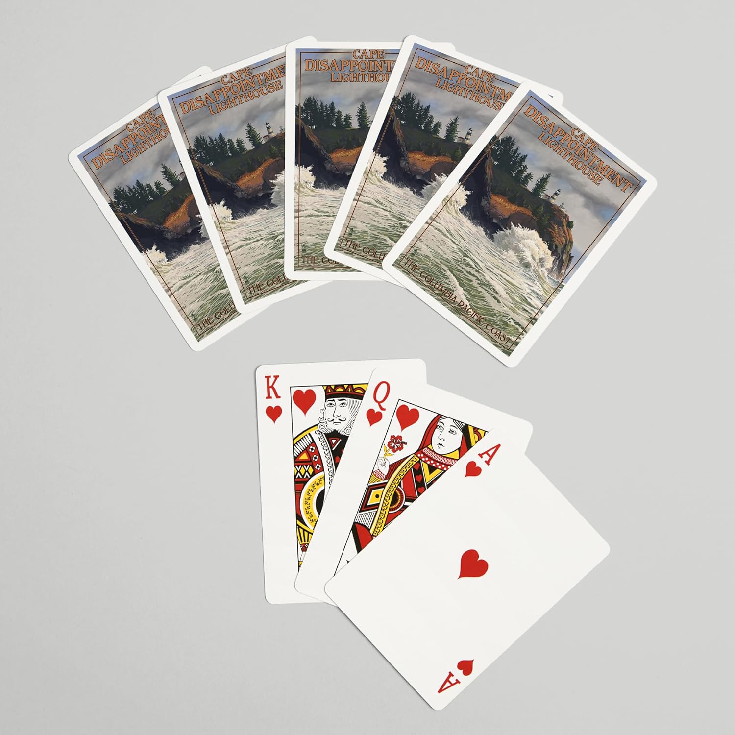 Lantern Press The Columbia-Pacific Coast, Washington, Cape Disappointment Lighthouse, 52 Playing Cards for Adults, Poker Size Card Deck
