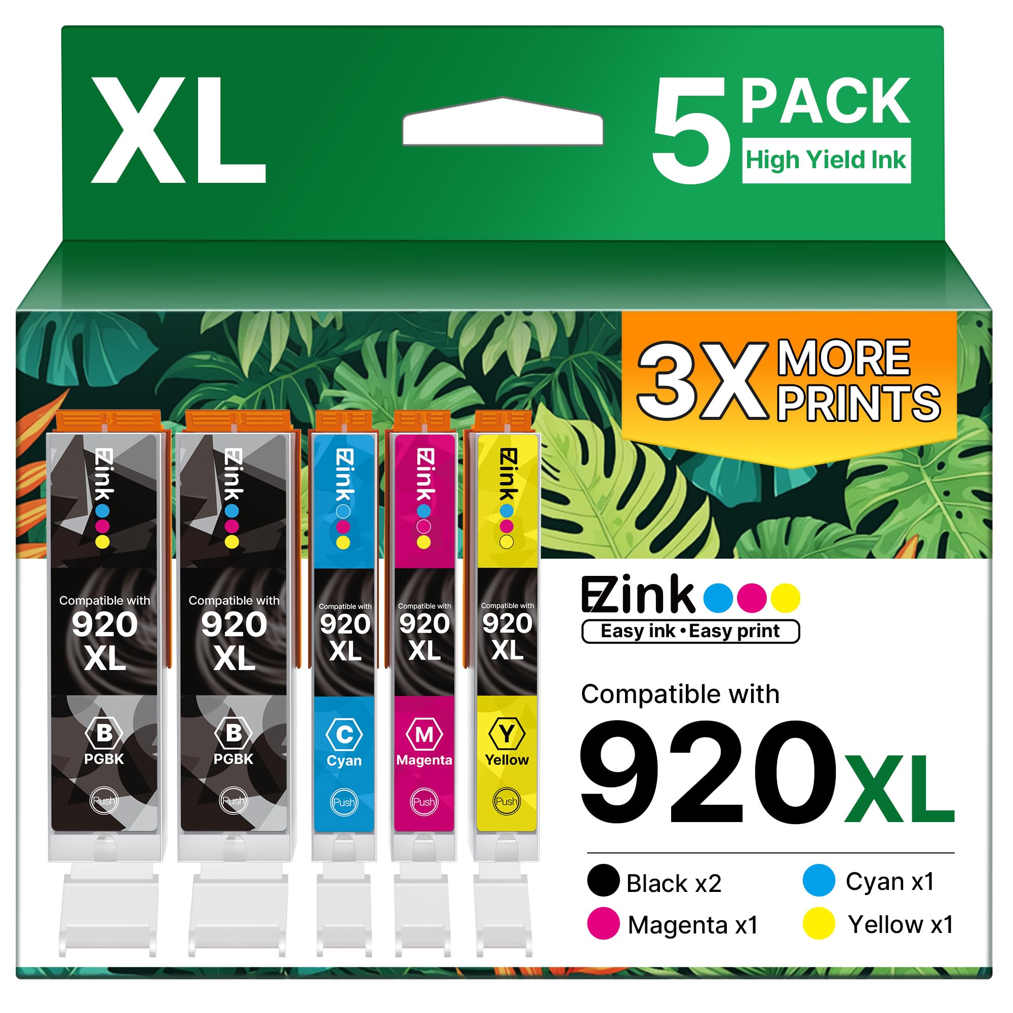 E-Z Ink Compatible HP 920XL Ink Cartridges Combo Pack Replacement for 920XL