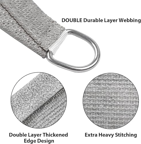 Miniatura 3 de Cisvio Toldo rectangular de 10 x 15 pies con bloqueo UV, toldo de tela de refugio para patio, jardín, cubierta de patio al aire libre