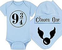 Vista 70 de Sombrero de bebé Wizard - Chosen One (tela negra - diseño dorado)