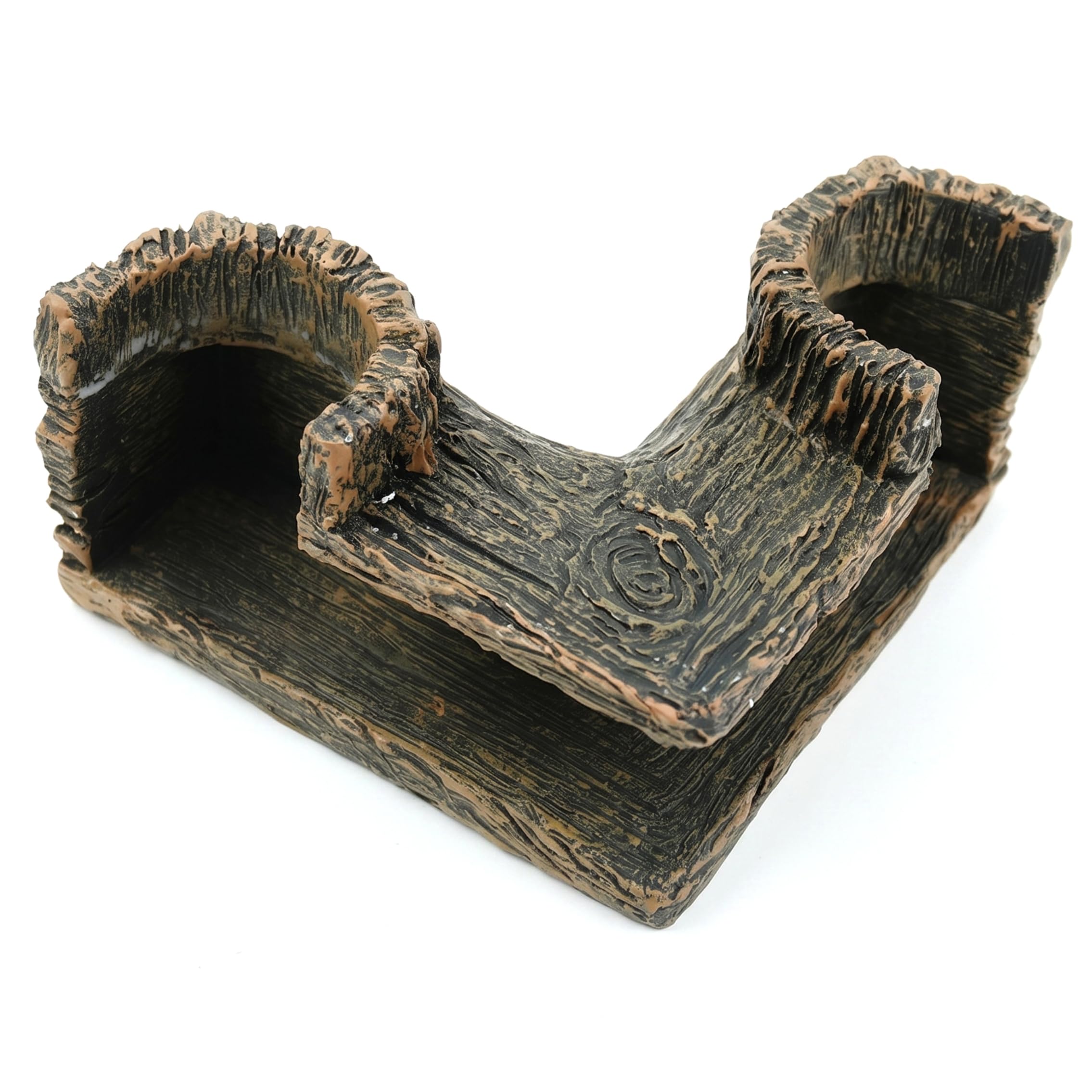Syglawnd Aquarium Caves and Hideouts, Aquarium Cave Tree Stump Tunnel - Fish Tank Hideout For Shrimp & Small Plecos, Natural Resin Decor, Fish Tank Cave