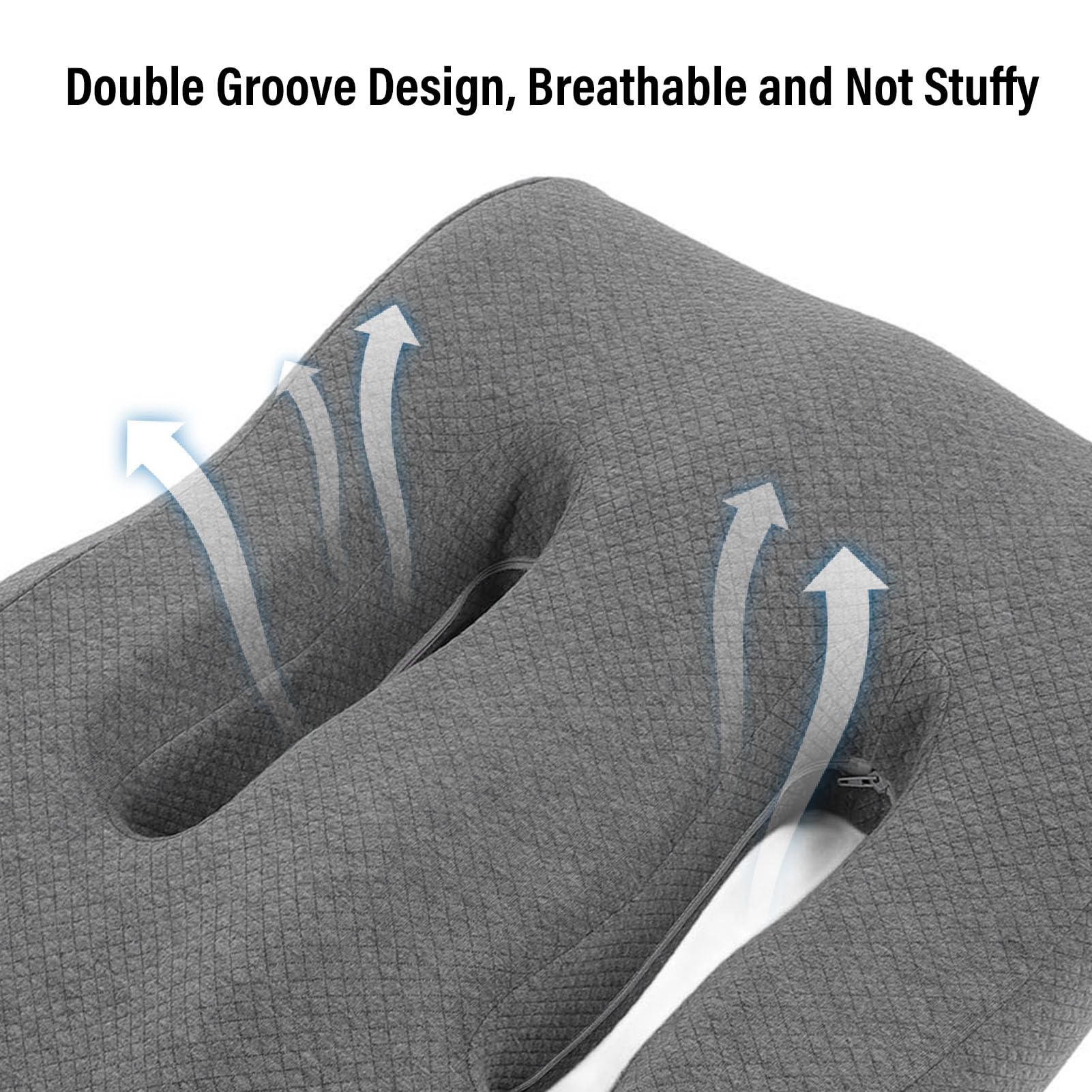 Luocute Almoha de Espuma Viscoelástica para Piernas, Diseño de Doble Curva, Cojín de Elevación de Piernas, Reposapiernas Cómodo y de Apoyo, Fun Lavable, Multifuncional para Almohada