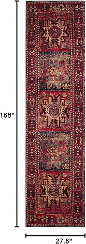 Miniatura 2 de SAFAVIEH Vintage Hamadan Collection - Alfombra de pasillo, 2 pies 3 pulgadas x 14 pies, diseño oriental tradicional persa, no desprende pelusa y de