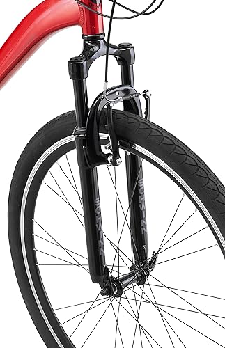 Vista 25 de Schwinn Bicicleta híbrida Network 1, 700c Bicicleta para hombre y mujer, Bicicleta híbrida de 21 velocidades, Marco de aluminio, Horquilla