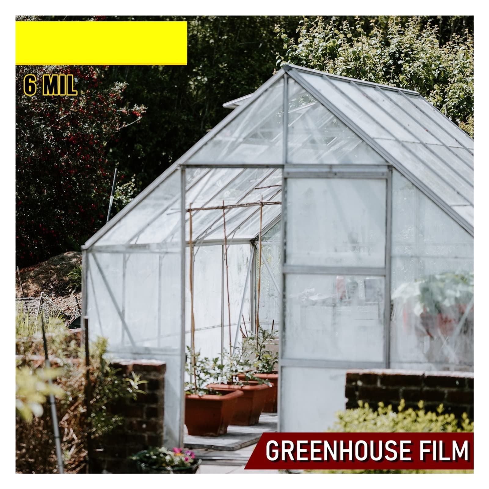Film de serre agricole Capte ferme en plastique transparent Couverture légumes UV Plantes polyéthylène résistantes Fleurs plantes(8x25FT)