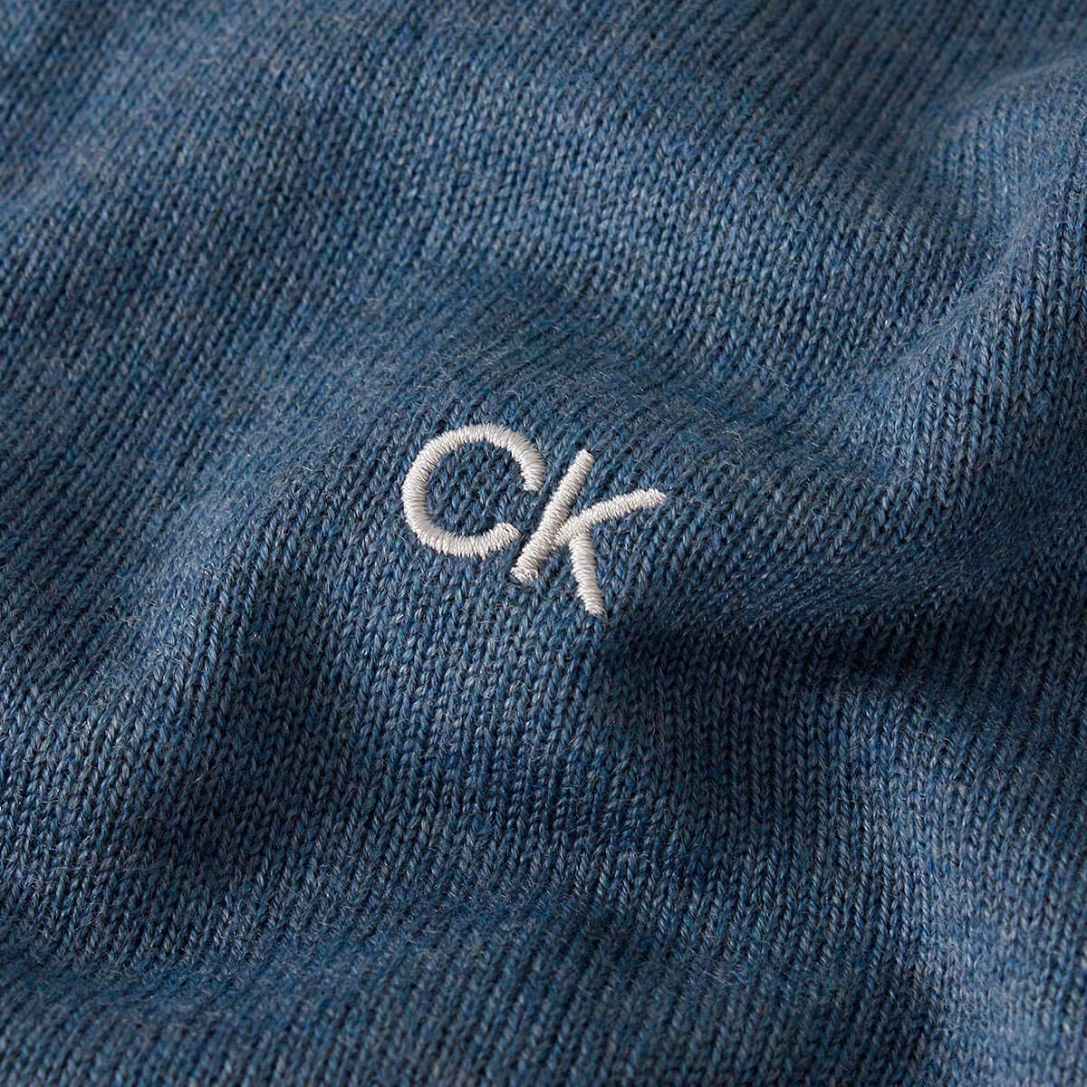Calvin Klein Herren V-Ausschnitt Soft Cotton Pullover - Denim Marl - XXL
