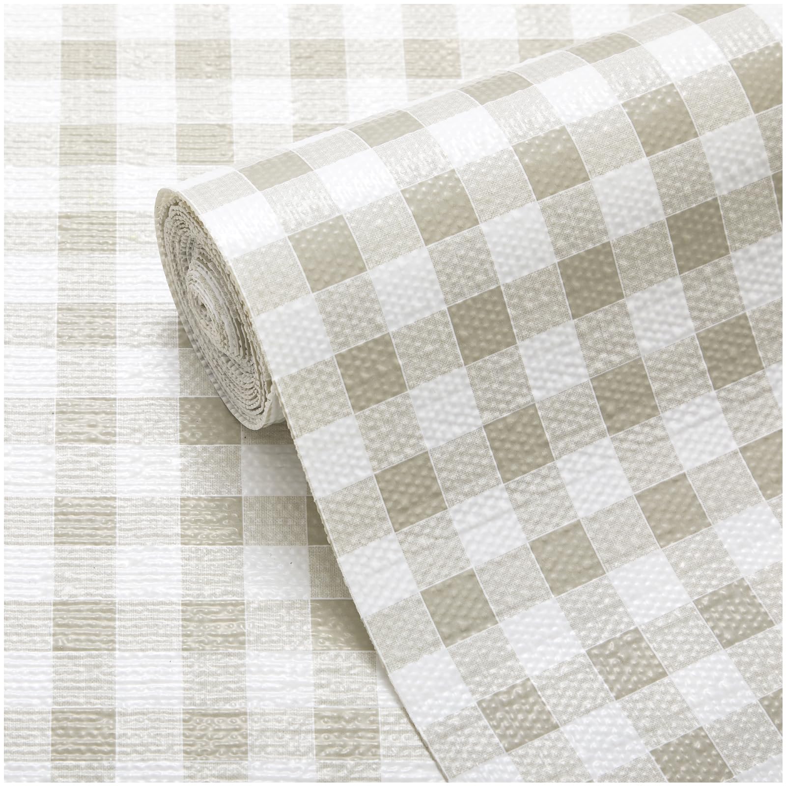 Viseeko Shelf and Drawer Liner, Non Adhesive Kitchen Cabinet Liners, Non Slip Shelving Paper, Strong Grip Waterproof Thick for Dresser Pantry Bathroom Cupboard, Green Grid, 24 in x 20 ft