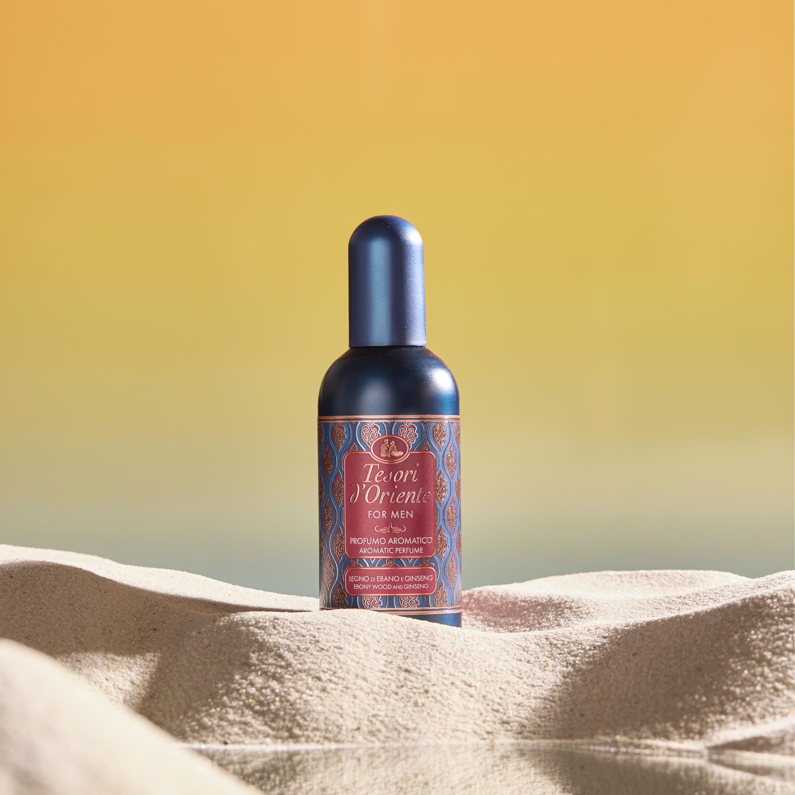 Tesori d'Oriente, For Men Profumo Uomo Legno di Ebano e Ginseng, Fragranza Fresca e Legnosa con Note Speziate, Simbolo di Fuoco, Energia e Potere, 100ml