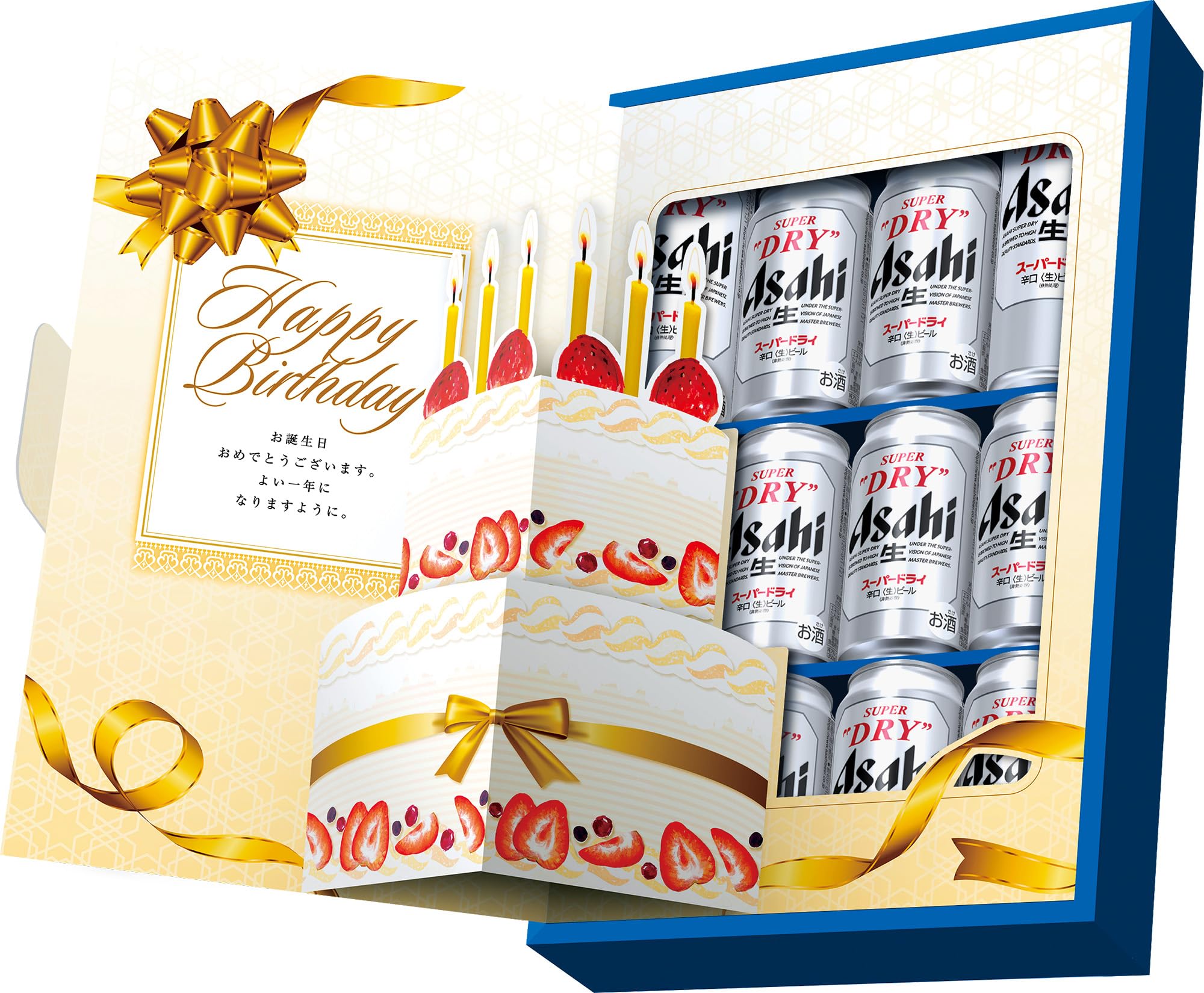 アサヒスーパードライ誕生日ギフトセット(AS-BG) 350ml×10本,500ml×2本