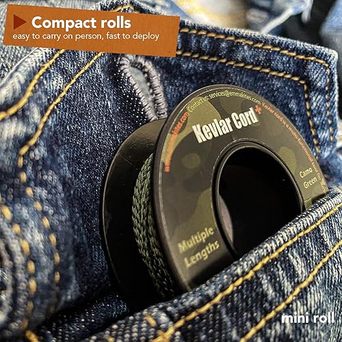 Miniatura 7 de emma kites Cuerda de Kevlar trenzada verde camuflaje, rojo, azul, 200 libras  1050 libras, cuerda táctica resistente a la abrasiónllama, línea de