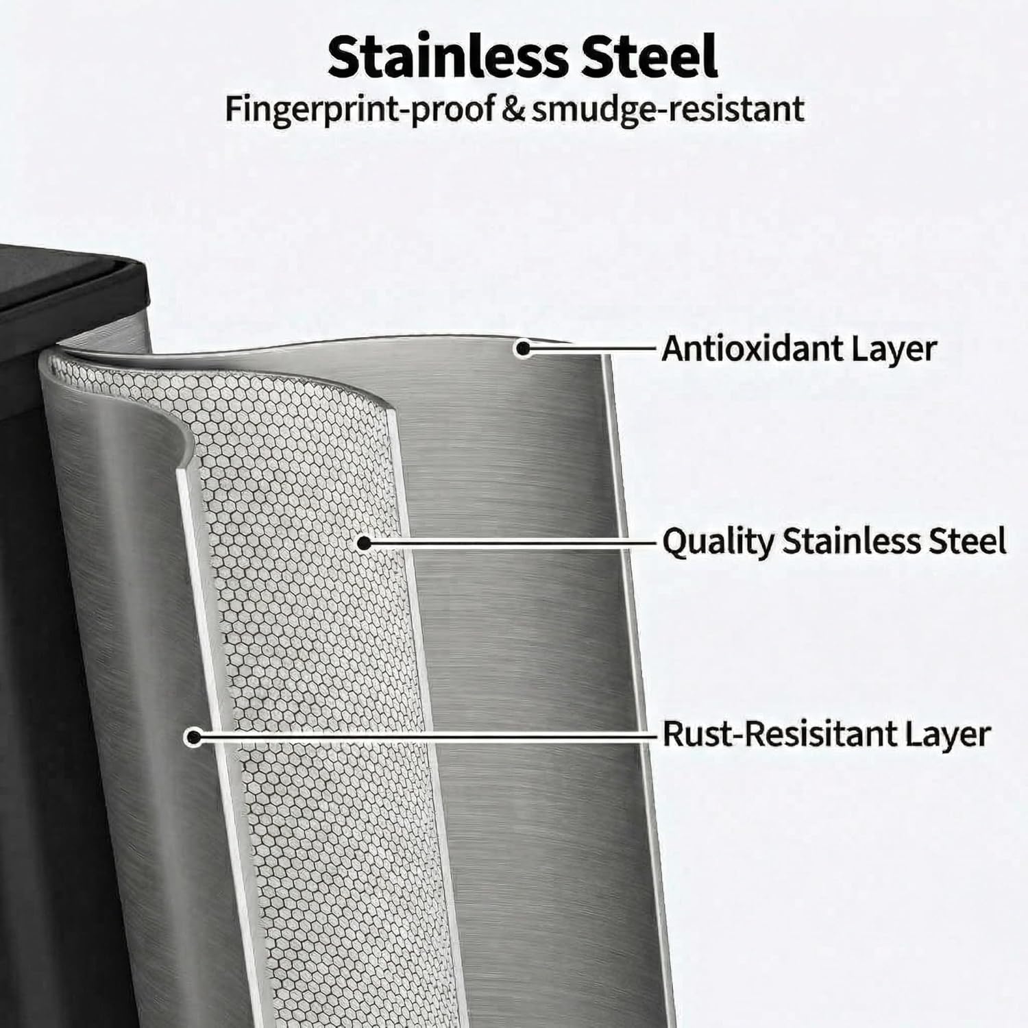 GarveeHome 60L/16 Gallon Dual Compartment Step Trash Can with Silent-Close Lid – Stainless Steel Recycling Bin for Kitchen, Office, Living Room – Odor Control & Pet-Proof Design