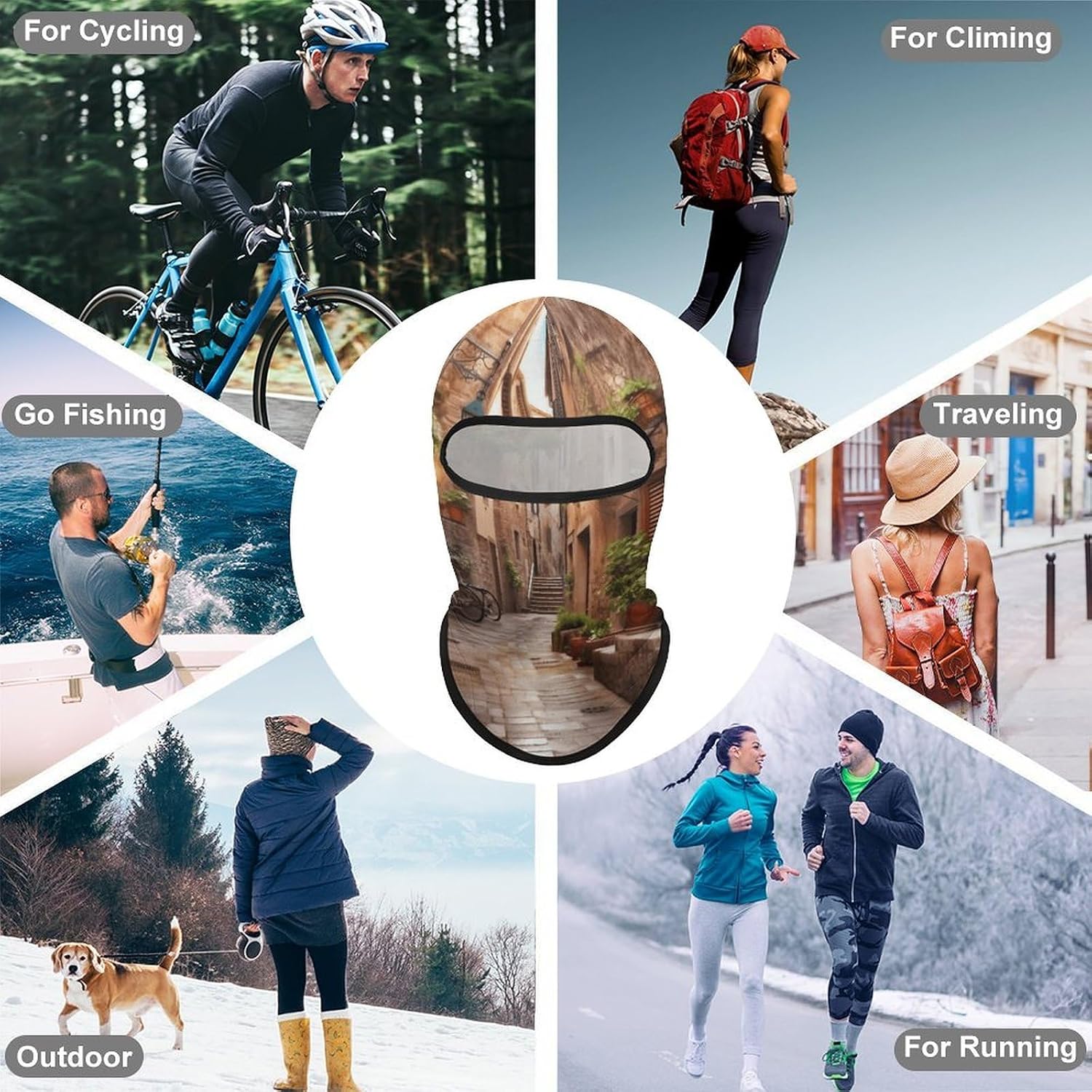 Balaclava Face Mask for Men Women Sun Protection Full Face Cover | Breathable Italian Street Full Face Mask Windproof Ski Mask Motorcycle Helmet Lining for Outdoor Sport Cycling