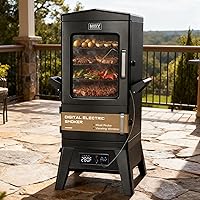 MAISONHUIS Electric Outdoor Smoker: 633 Sq In 4 Grates, Meat Probe, LED Temp Control & Elevated Stand
