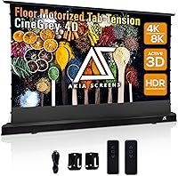 Vista 1 de Akia Screens CineGrey 4D AK-FMT101UH2-C4D - Pantalla de proyector de suelo de 101 pulgadas motorizada con control remoto, pantalla de proyector ALR
