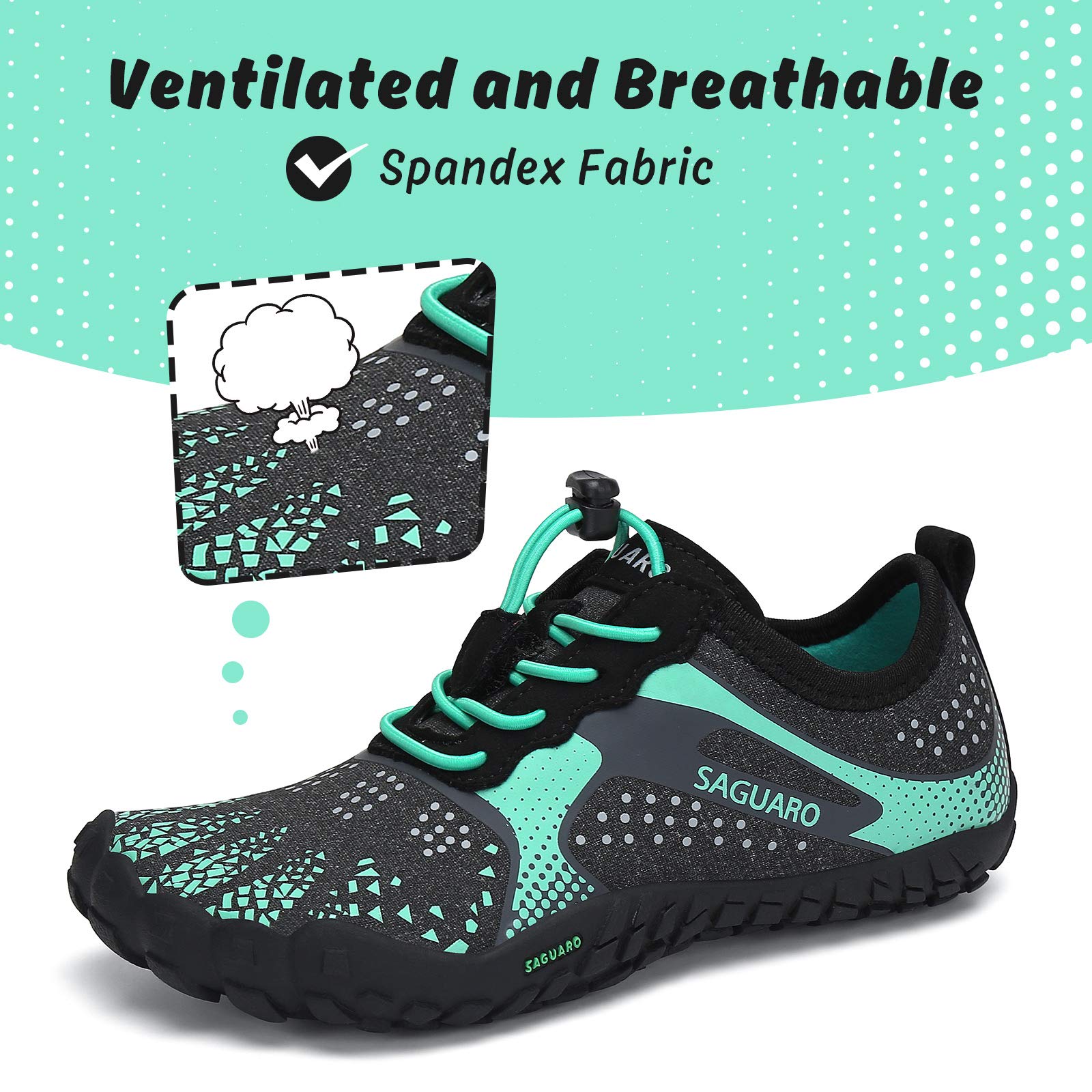SAGUARO Niños Calzado Descalzos Zapatillas de Trail Niñas Transpirables Minimalistas Zapatillas de Deporte, 24-36 EU — view 2