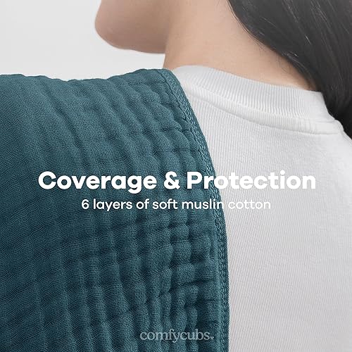 Miniatura 5 de Comfy Cubs - Juego de paños de muselina para eructos de 20 x 10 pulgadas, paquete de 10, tamaño grande, 6 capas, 100% algodón, absorbentes, seguros
