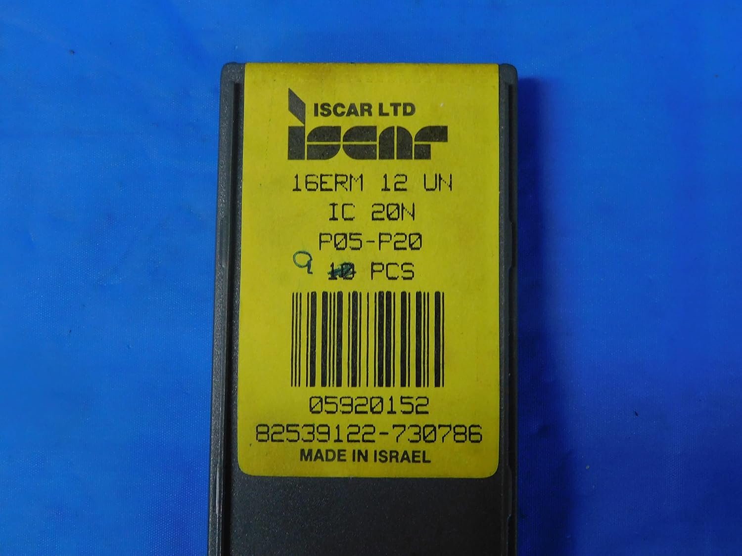 9PCS New ISCAR 16ERM 12 UN IC 20N Carbide Threading Inserts P05-P20 - MB11516BV2