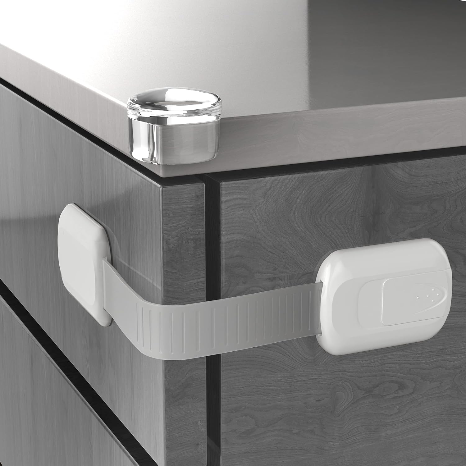 Ruby Doos® 8 Child Safety Cupboard Locks & 4 Free Corner Protectors