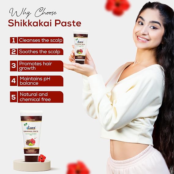 Vcare Shikkakai Paste - Sulfate & Paraben Free - For Extra Moisture & Nourishment - 150g Pack of 2