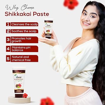 Vcare Shikkakai Paste - Sulfate & Paraben Free - For Extra Moisture & Nourishment - 150g Pack of 2