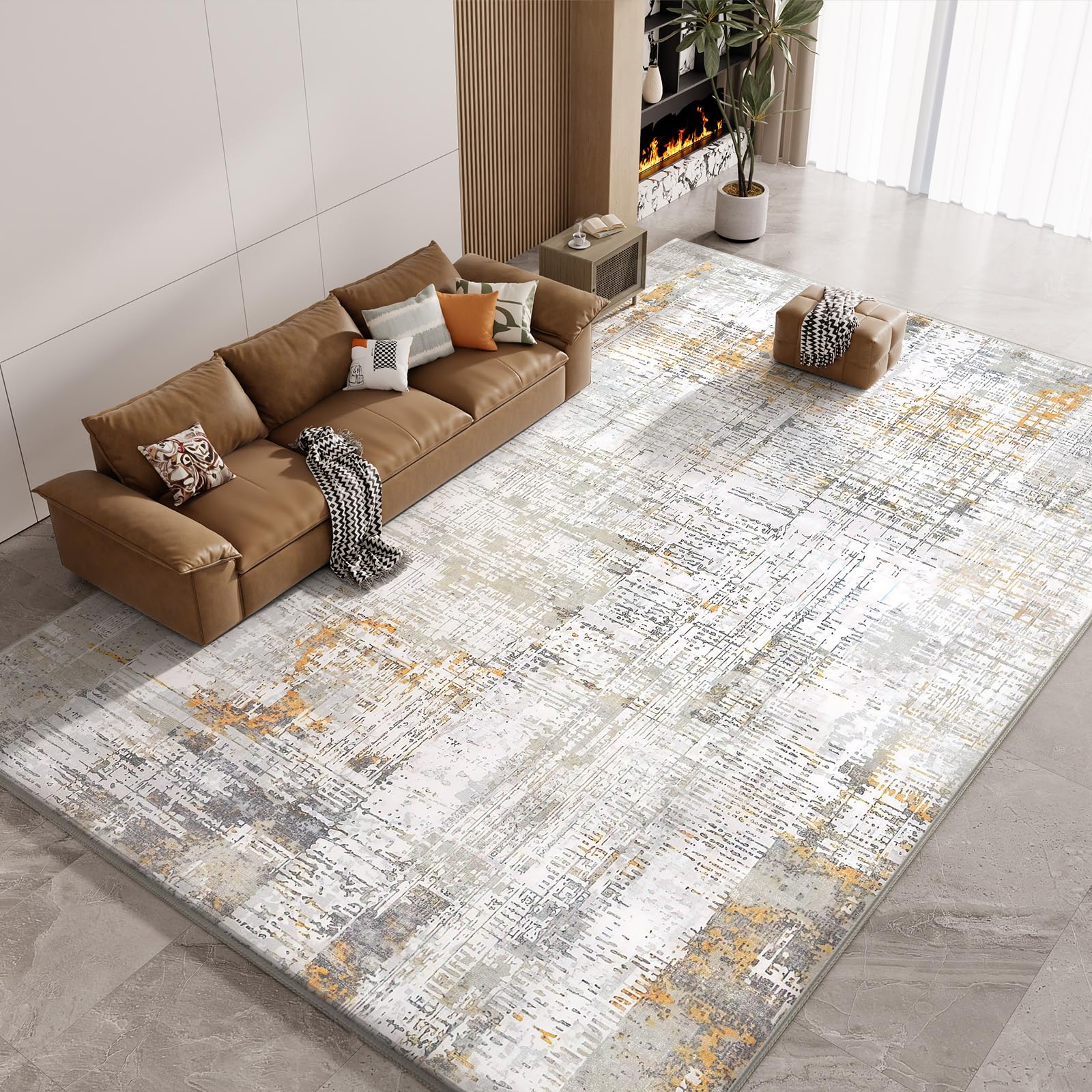 Tapis de salon moderne 300x400 grand tapis lavable et antidérapant chambre