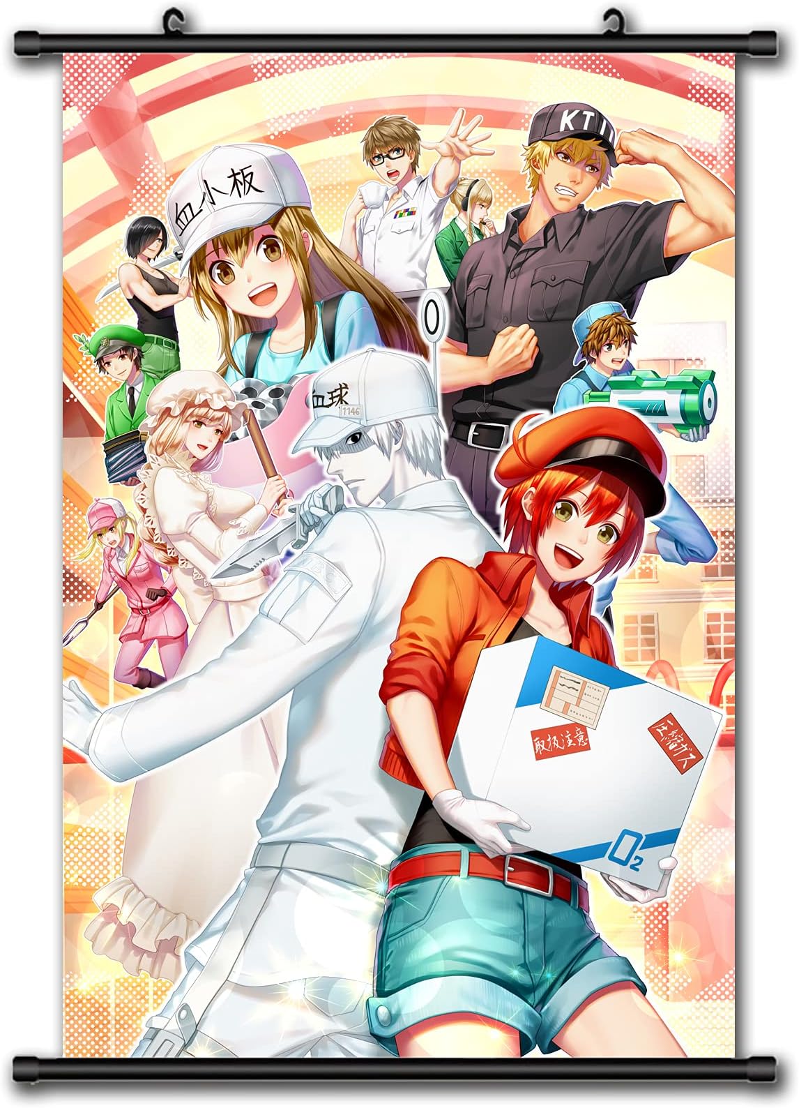 Anime Cells at Work Poster Hataraku Saibou Wall Scroll Posters Home Decoration (17"x24")