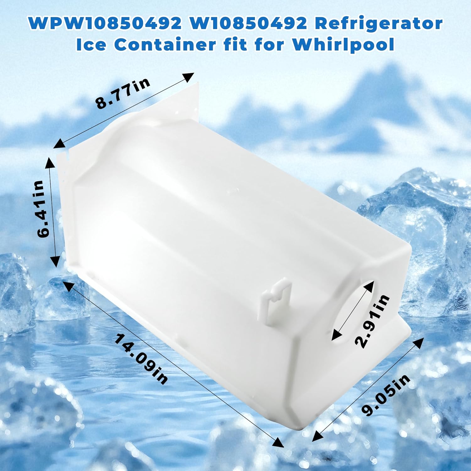 W10850492 Ice Maker Bin fit for Whirlpool W10670844 W11515913A Ice Bucket,AP5989704 Fridge Ice Bucket Replacement fit for Whirlpool W10138193 W11515913A WRS321SDHZ01 WRS331SDHM WPW10850492 prime&swift