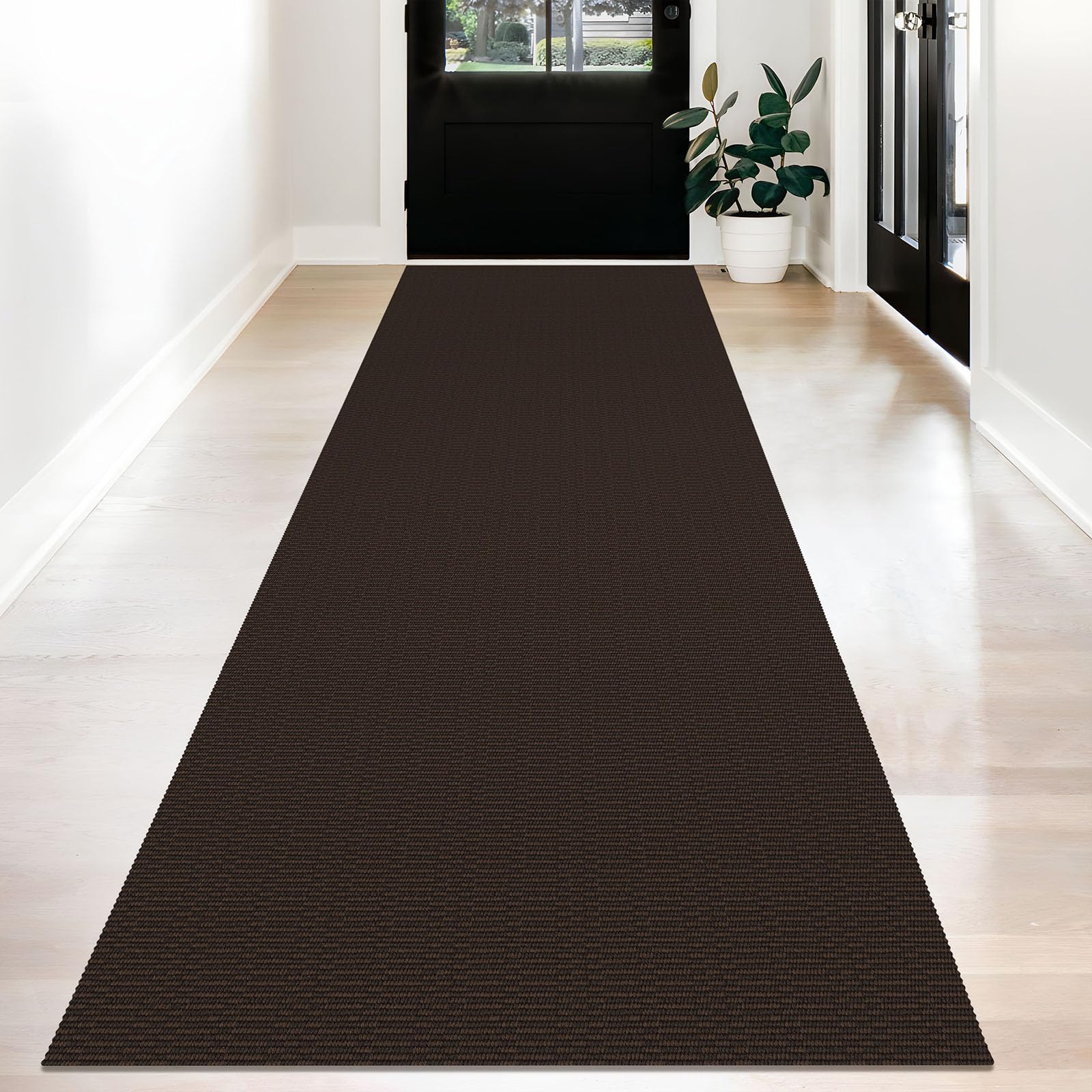 KOZYFLY 3x12 Washable Non Slip Long Runner Rug, Dark Coffee/Brown — image 1