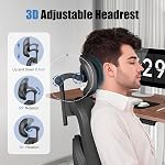 Bureau ergonomique Mesh Président, Bureau d'accueil Président 3D Appuie-tête réglable, 3D Accoudoirs avec support Lombaire réglable, Noir