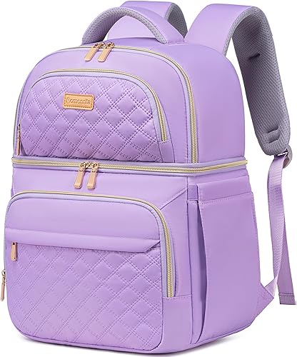 Miniatura 1 de Mochila de almuerzo aislada, bolsa de almuerzo para mujer, lonchera de dos pisos, bolsa de almuerzo a prueba de fugas, lonchera grande, bolsa de