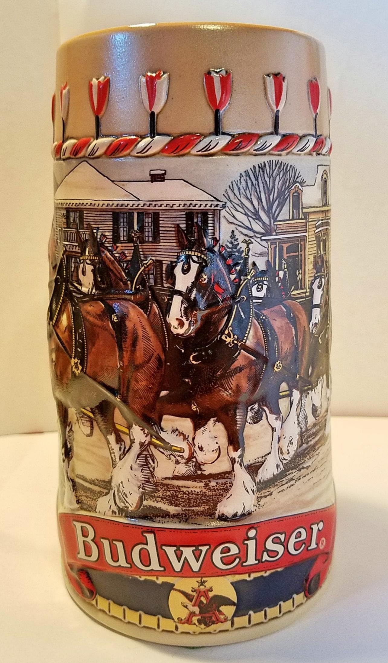 Holiday Steins Collectible Holiday Stein Series (Year 1986) - Classic, Red and White, Ceramic