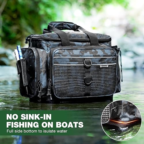 Miniatura 5 de Ghosthorn Caja de aparejos de pesca, bandejas de aparejos impermeables 3600 y 3700, organizador de caja de aparejos de plástico con divisores