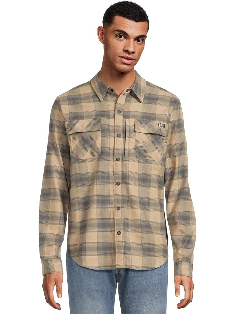 Khaki Salty Crew Fathom Long Sleeve Tech Flannel