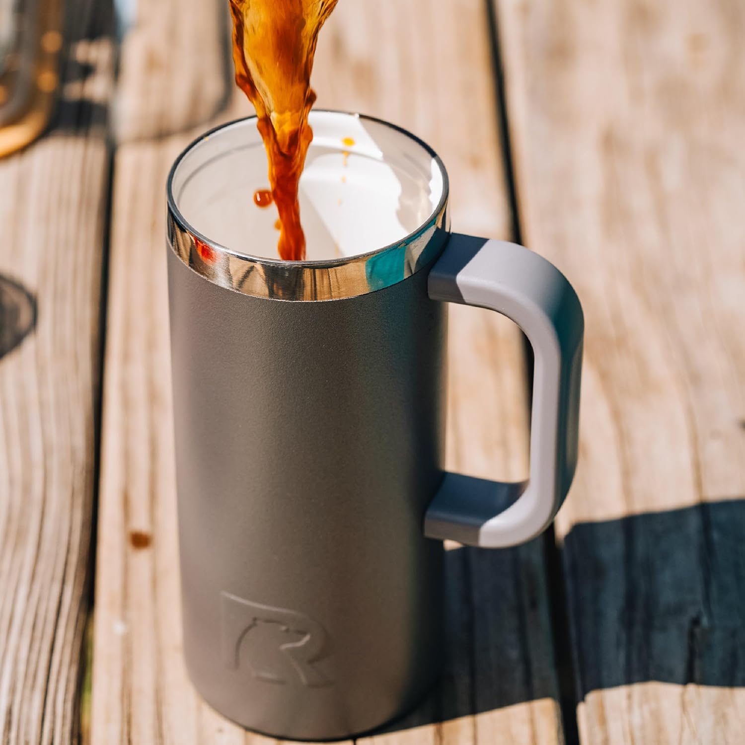 RTIC 20oz Road Trip Travel Mug with Lid and Handle, Ceramic Lined, Insulated, Stainless Steel, Metal, Double Wall Vacuum-Insulation, Portable Coffee, Tea Cup for Hot and Cold Drink, Graphite - Image 5
