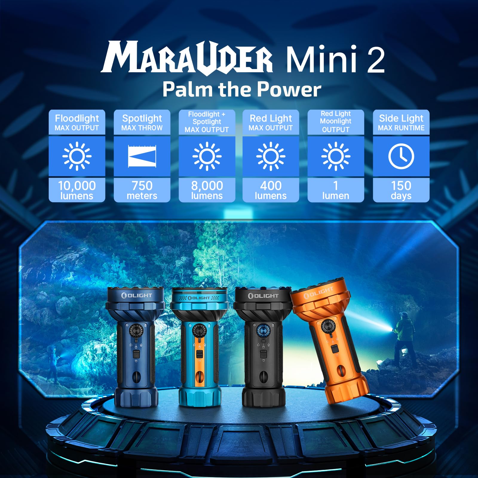 OLIGHT Marauder Mini 2 Bright Flashlight 10,000 Lumen with 750