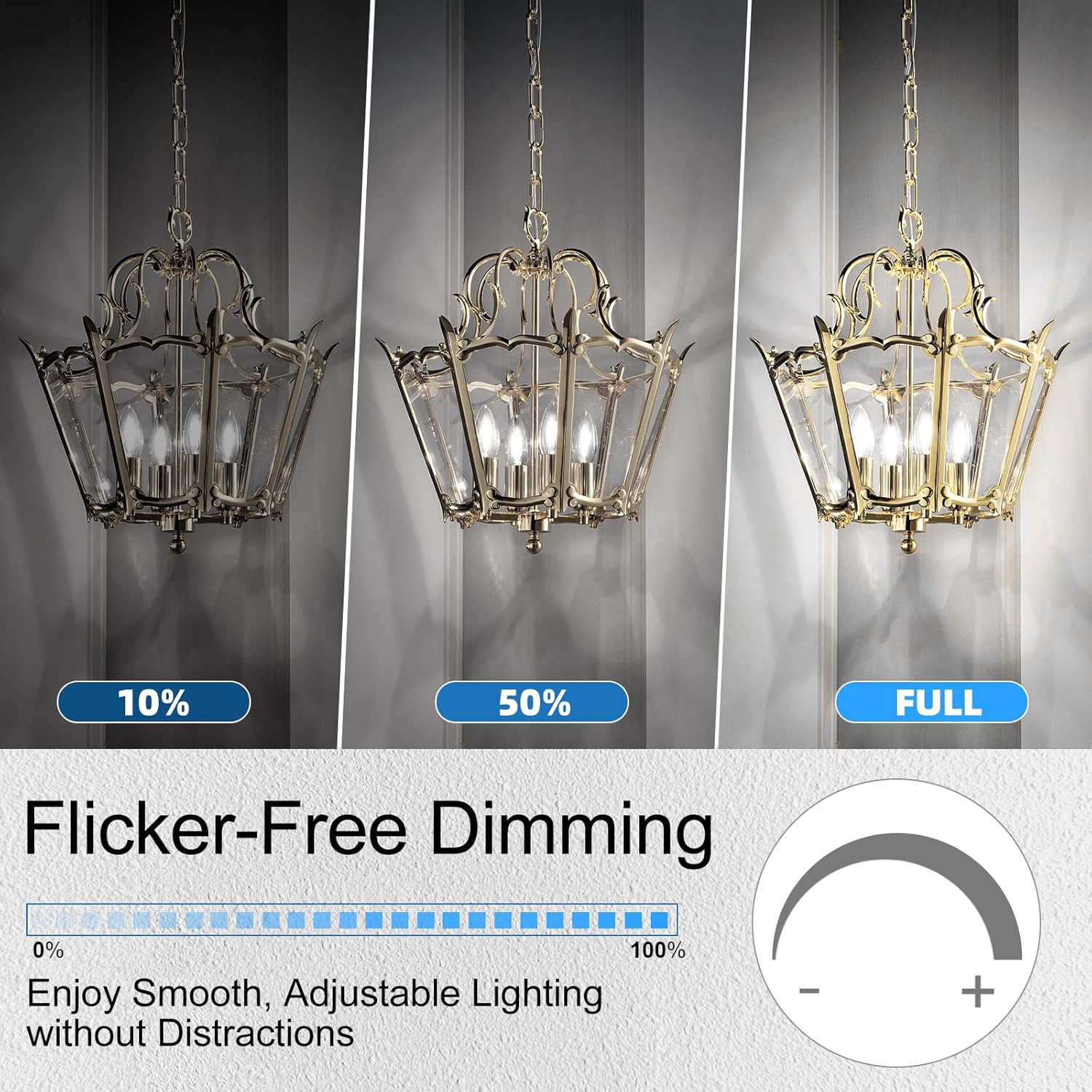 Candelabra Light Bulbs 40 watt Equivalent, Chandelier Light Bulbs Dimmable E12 LED Bulb, B10 Candle Light Bulb 5000K Daylight, 90+CRI, 400LM, Clear Glass, 24 Pack