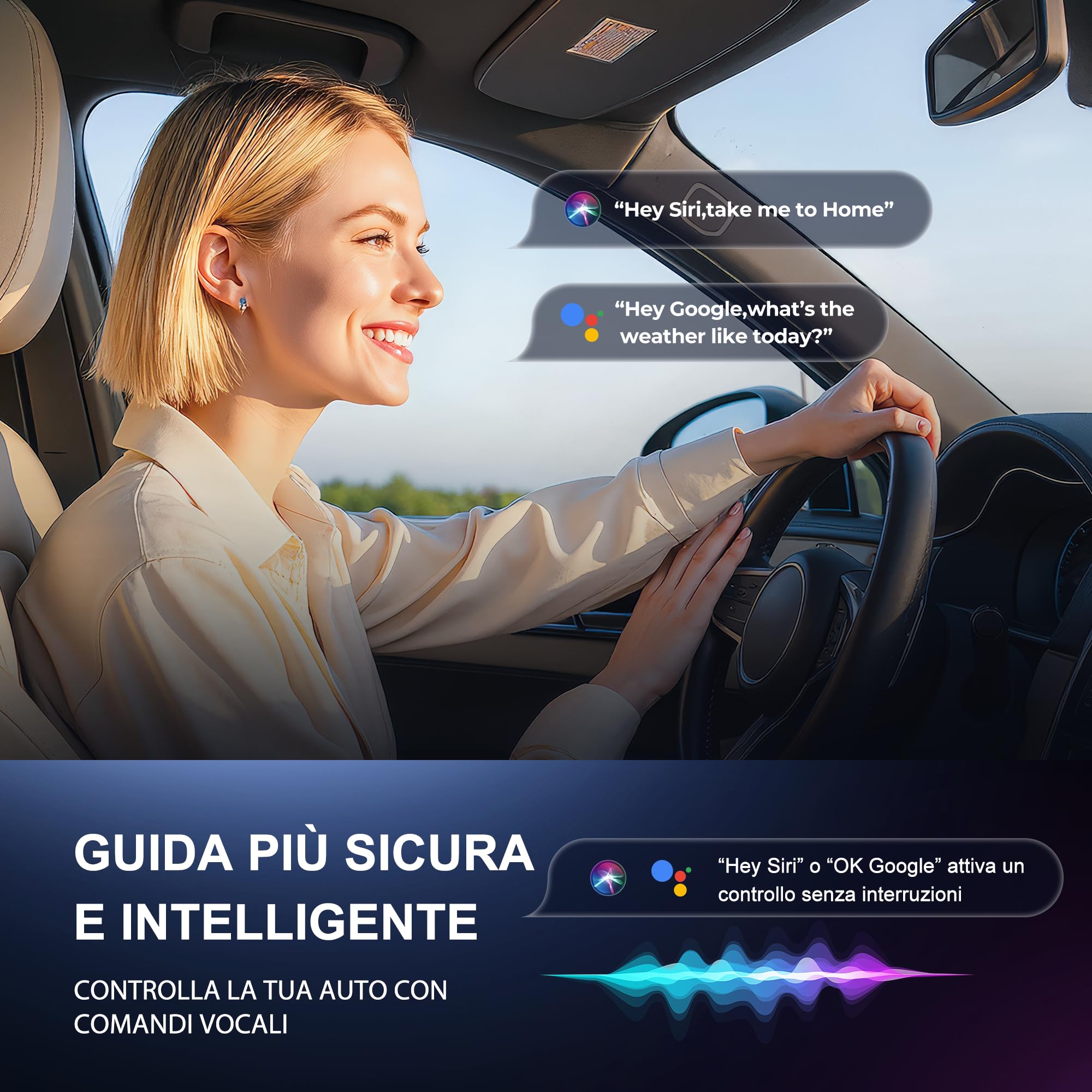 Adaptateur CarPlay sans Fil 2 en 1 pour Apple CarPlay/Android Auto - Carplay Voiture Conversion Instantanée USB-A/USB-C(Adaptateur Inclus) - Compatible 800+ Modèles Voitures