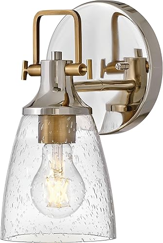 Miniatura 13 de Hinkley Easton - Accesorio de tocador de baño de tres luces, moderno industrial, pantalla de vidrio transparente, se monta hacia arriba o hacia