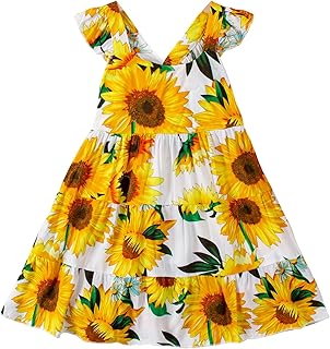 ZFZDRen 2-6Y Baby Girl Flower Sundress Toddler Sleeveless Ruffle Dress Kid Casual Dresses Girl Flower Outfits Summer Clothes